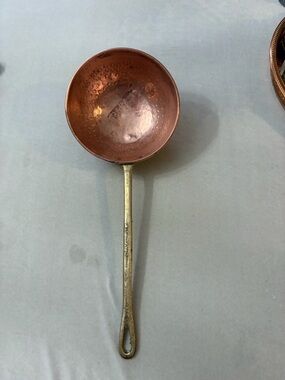 Hammered Copper Ladle with Brass Handle - Copper Tone
